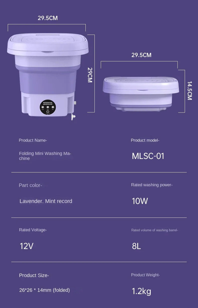 8L Portable Folding Washing Machine