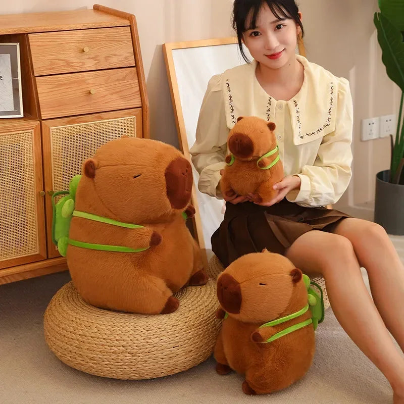 Capybara Plush with Turtle Backpack