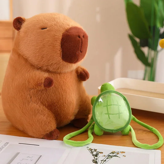 Capybara Plush with Turtle Backpack