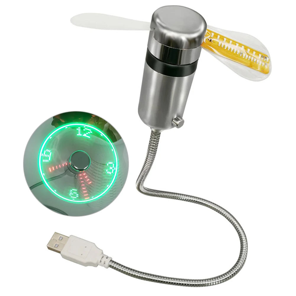 USB LED Clock Fan