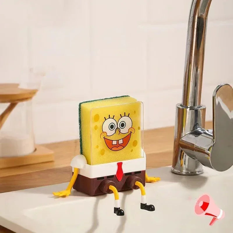 SpongeBob Dish Sponge Set With Drain Rack And Acrylic Board