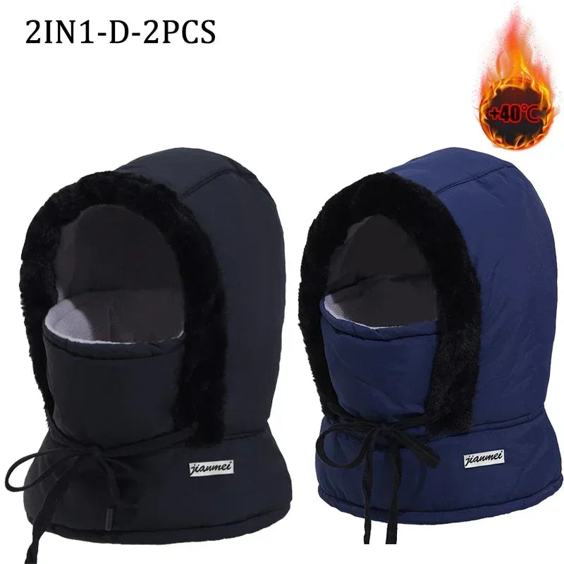 Plush Thermal Balaclava Hood With Face Mask