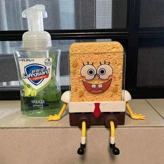 SpongeBob Dish Sponge Set With Drain Rack And Acrylic Board