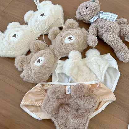 Cute Plush Bra & Panty Set