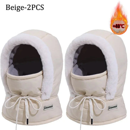 Plush Thermal Balaclava Hood With Face Mask