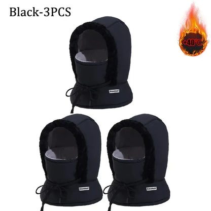 Plush Thermal Balaclava Hood With Face Mask