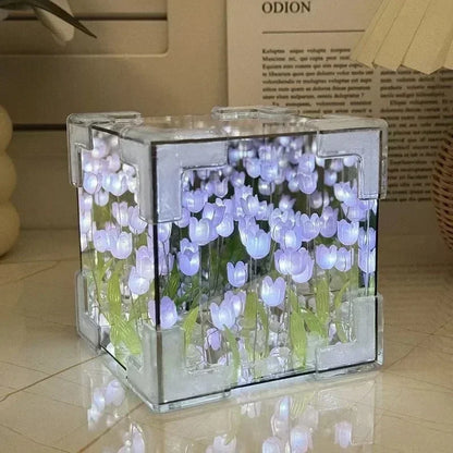 DIY Tulip Mirror Cube Night Light
