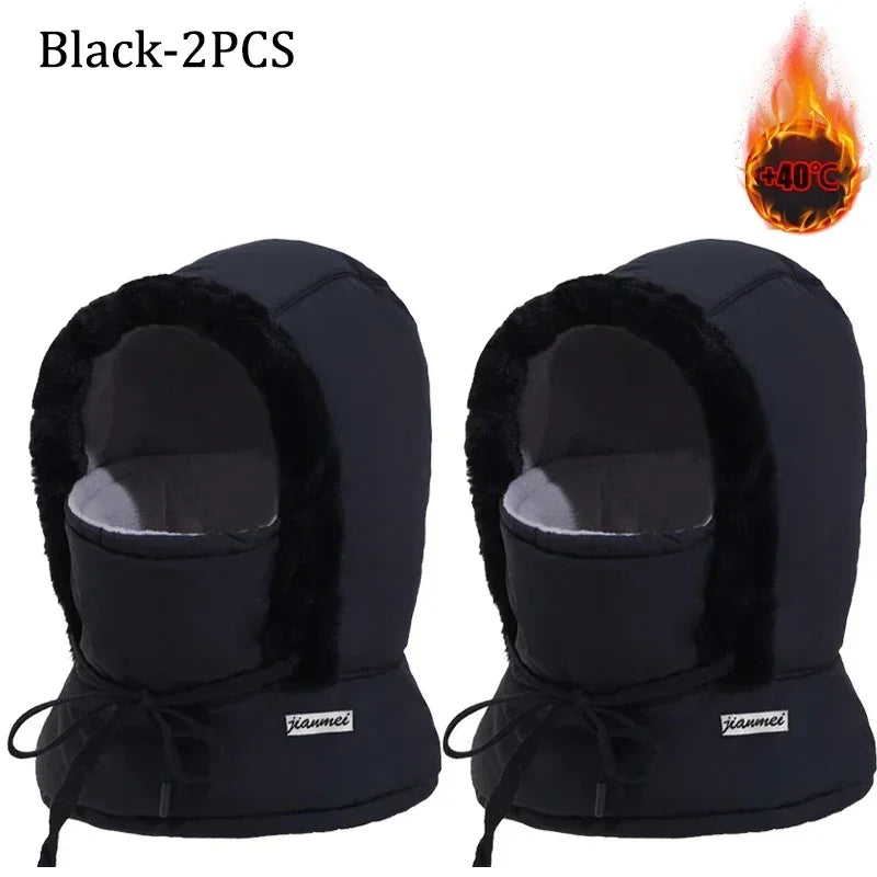 Plush Thermal Balaclava Hood With Face Mask