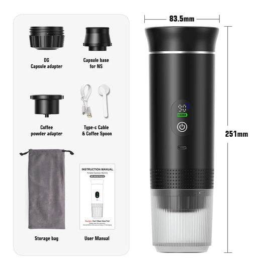 3-in-1 Portable Wireless Espresso Coffee Maker