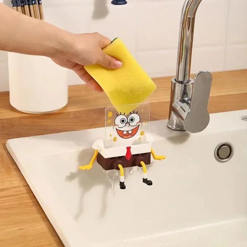 SpongeBob Dish Sponge Set With Drain Rack And Acrylic Board