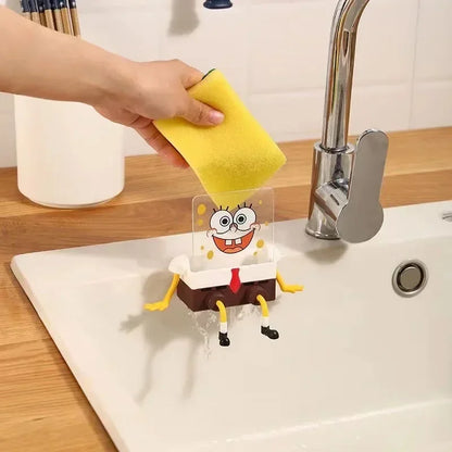 SpongeBob Dish Sponge Set With Drain Rack And Acrylic Board