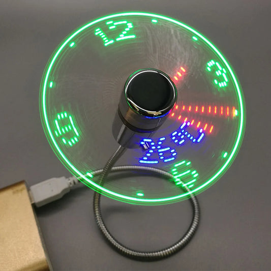 USB LED Clock Fan