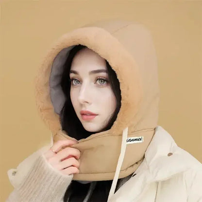 Plush Thermal Balaclava Hood With Face Mask