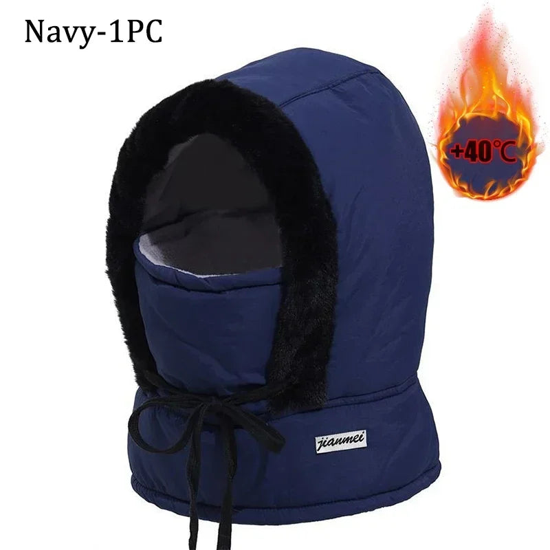 Plush Thermal Balaclava Hood With Face Mask