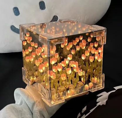 DIY Tulip Mirror Cube Night Light