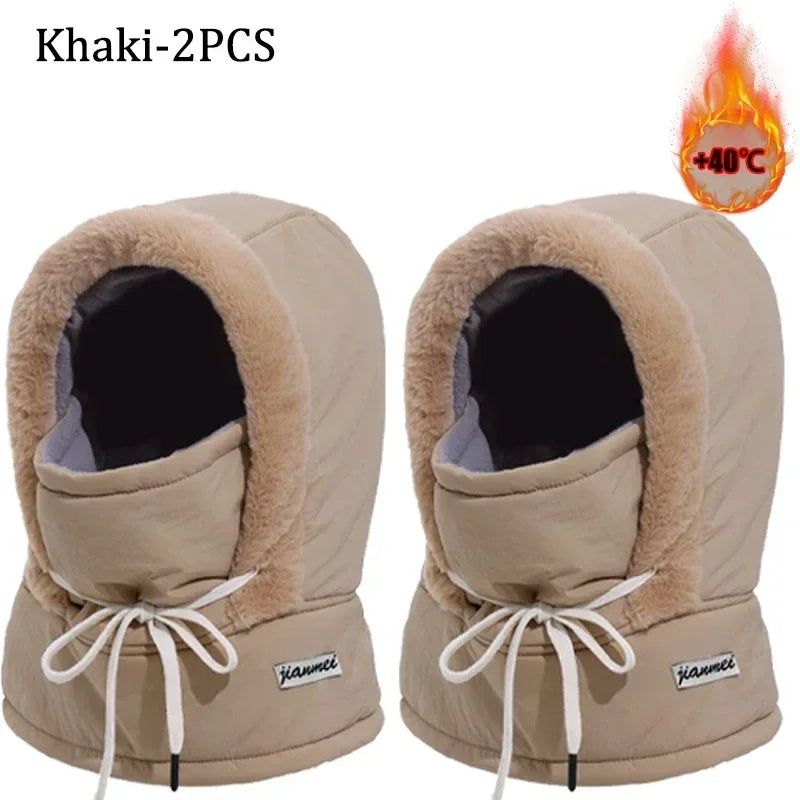 Plush Thermal Balaclava Hood With Face Mask