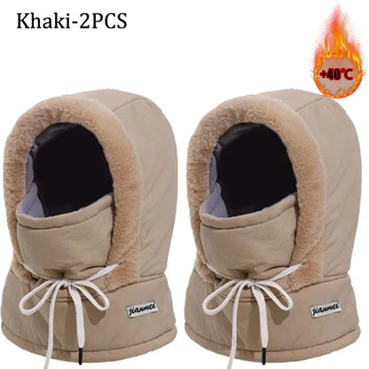 Plush Thermal Balaclava Hood With Face Mask