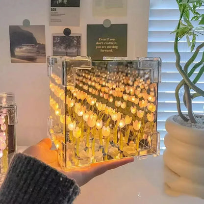 DIY Tulip Mirror Cube Night Light