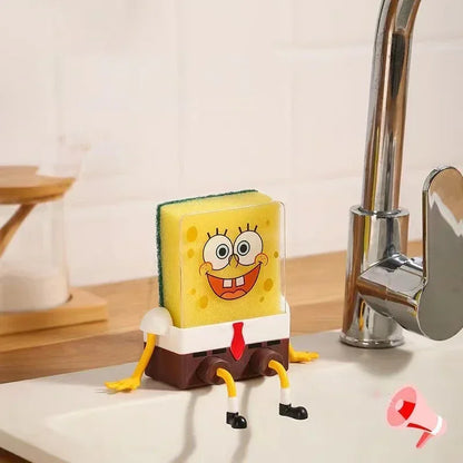 SpongeBob Dish Sponge Set With Drain Rack And Acrylic Board