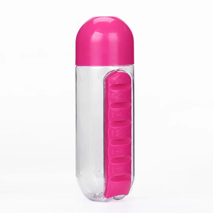 2-in-1 Water Bottle Daily Pill Organizer