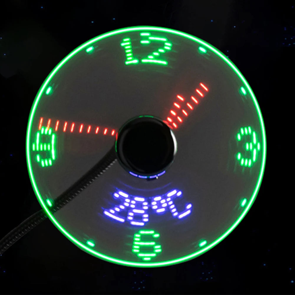 USB LED Clock Fan