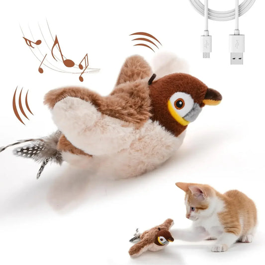 Electric Flapping Bird Cat Toy With Sound