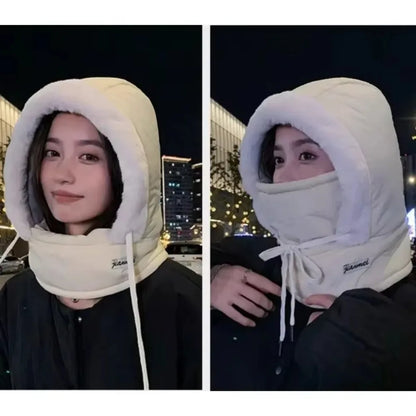 Plush Thermal Balaclava Hood With Face Mask