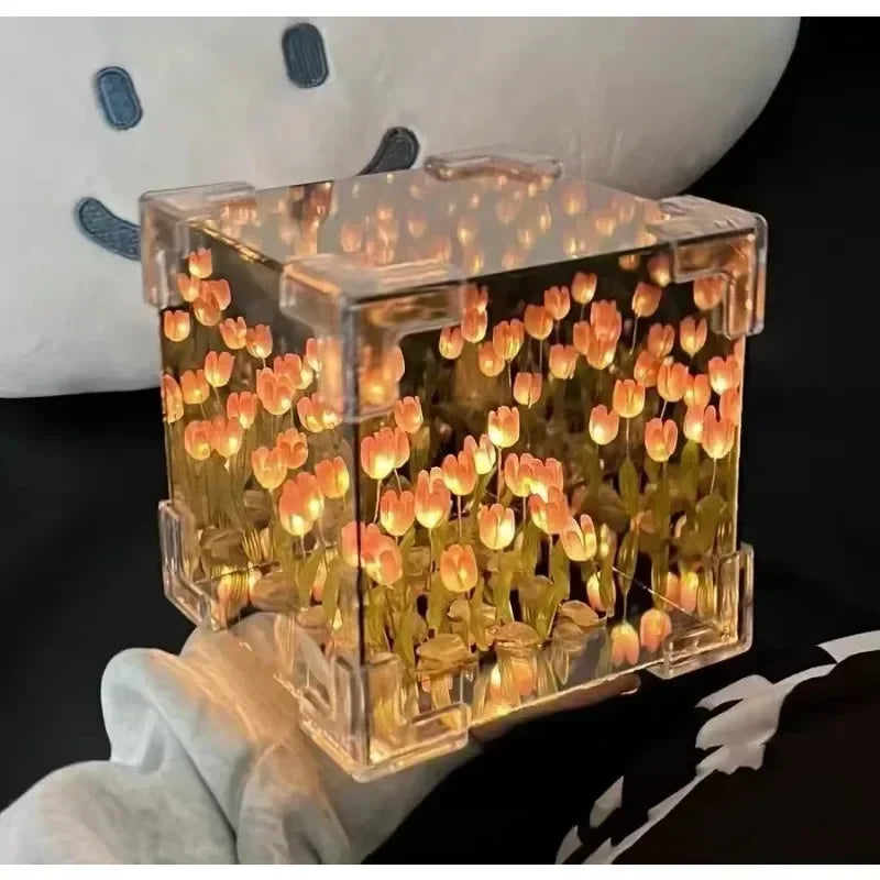 DIY Tulip Mirror Cube Night Light